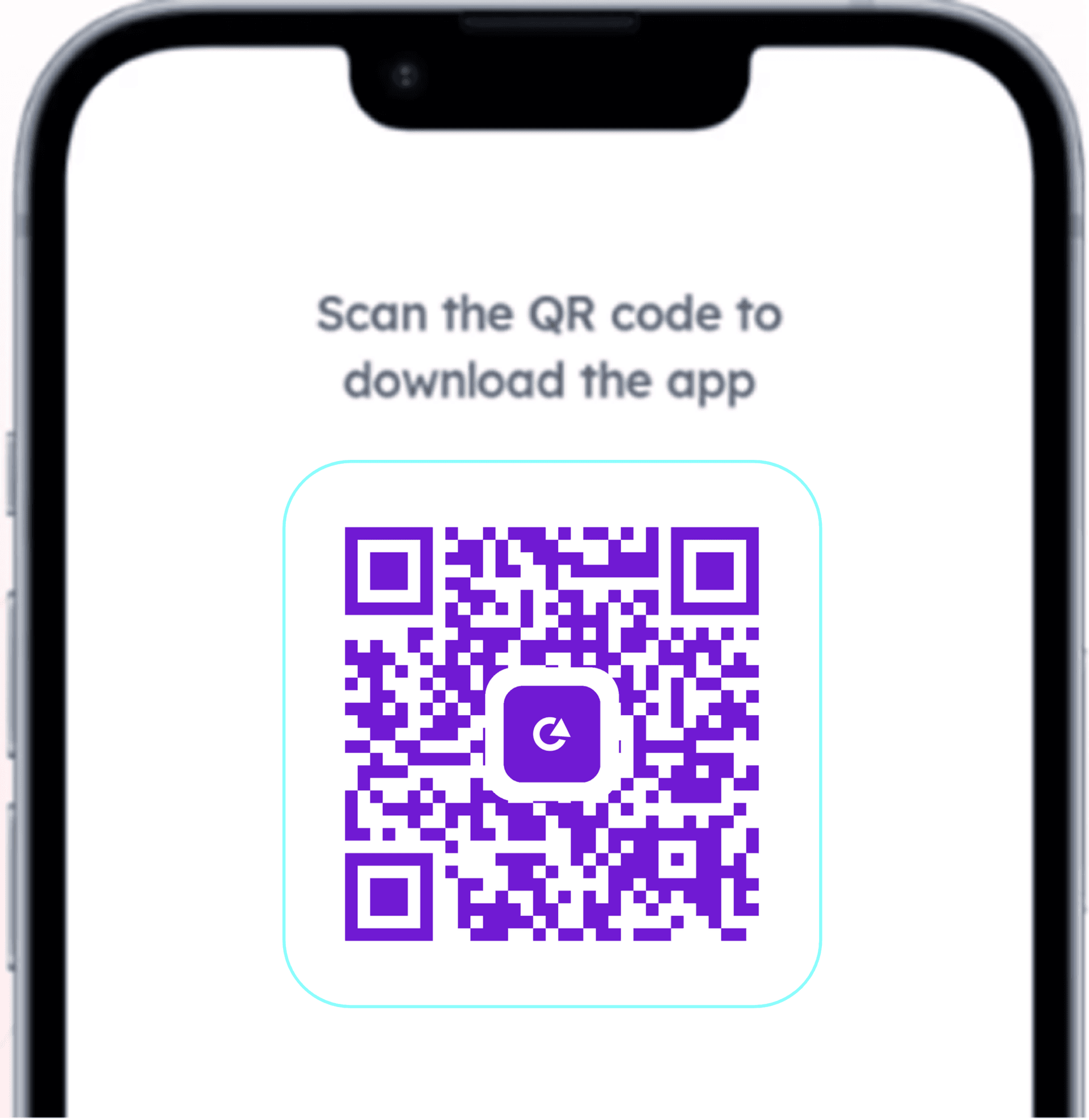 Phone showing a QR code to download the Camorent app