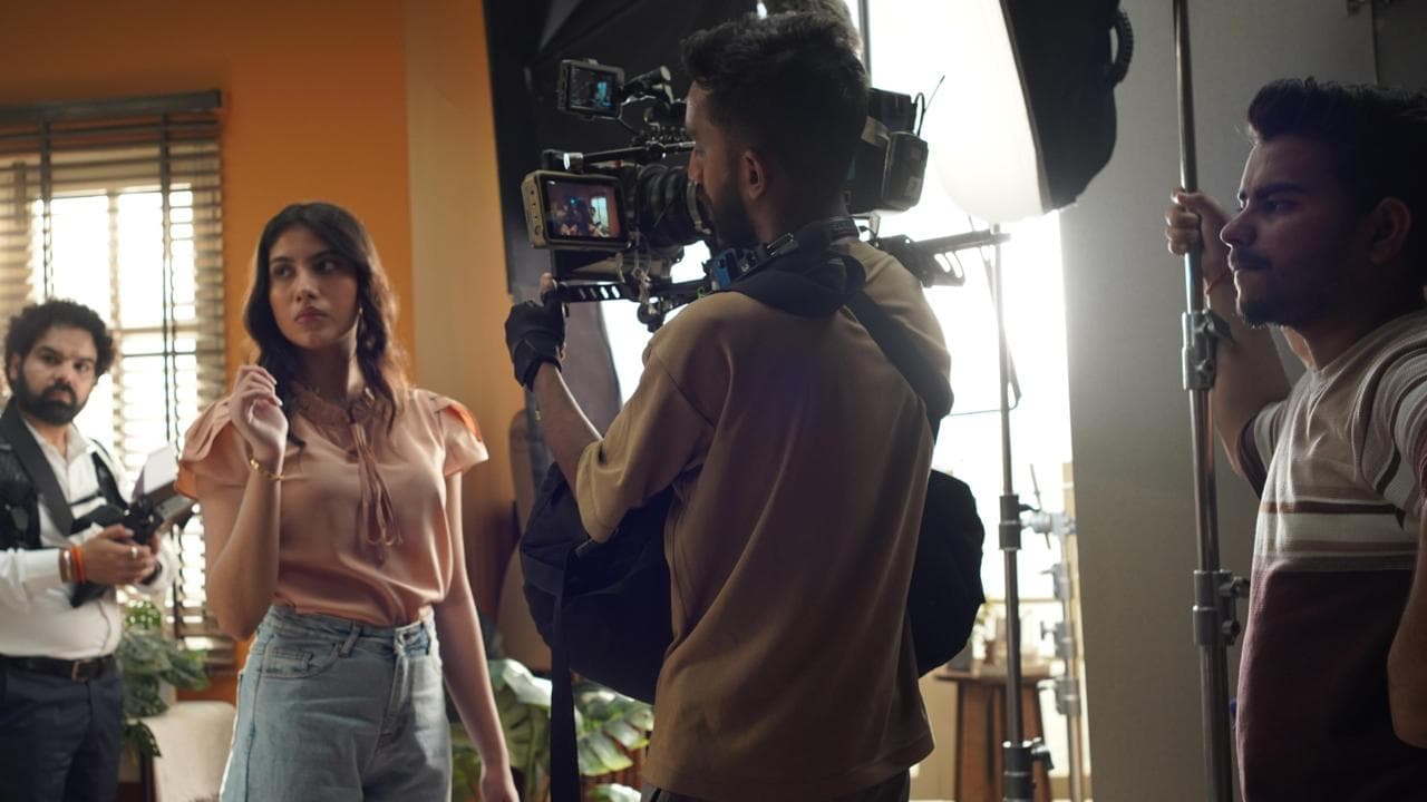 Camera operator filming with a cinema camera on a Camorent shoot
